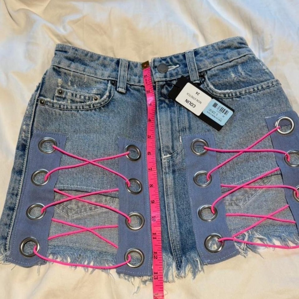 Carmar Colin Denim Micro Mini Skirt NWT Size 23 - Picture 5 of 8